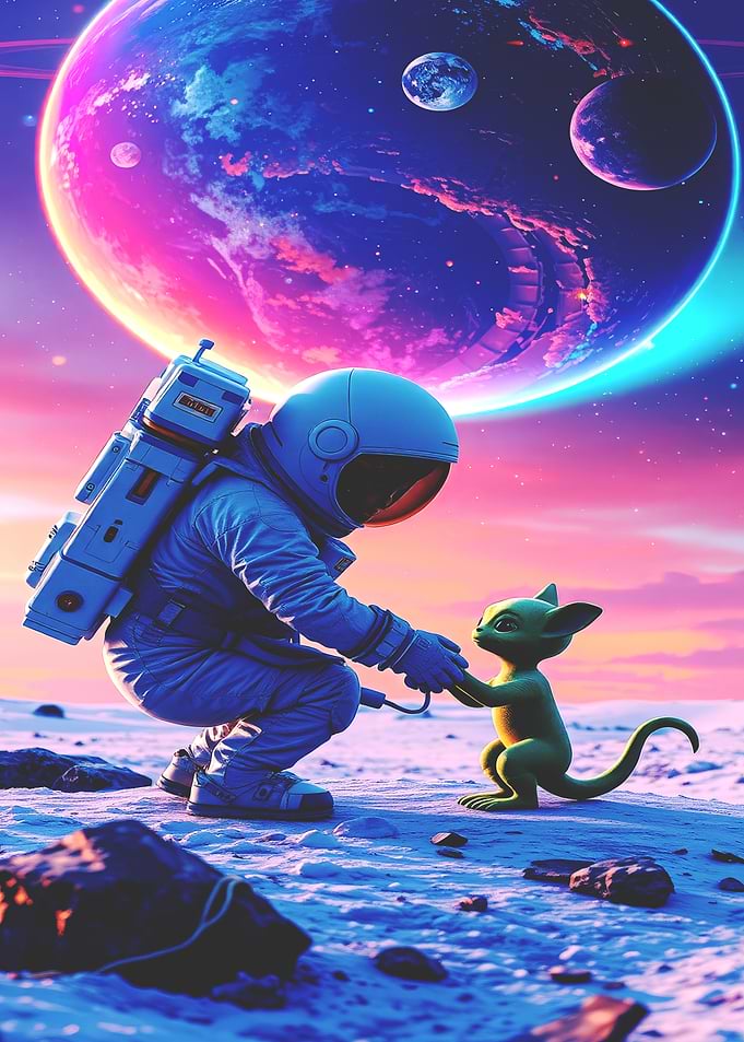 The Young Astronaut And The Alien Pet