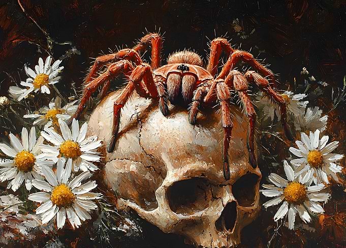 Spider on Skull