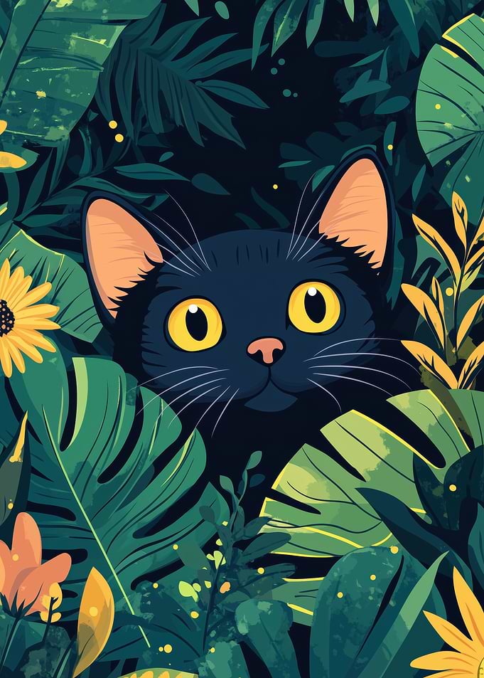 Black Cat in Jungle