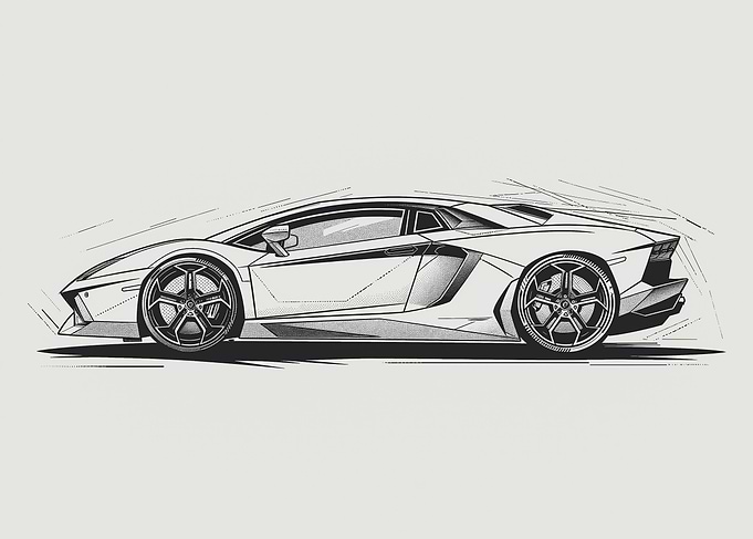 Lamborghini Sketch Art