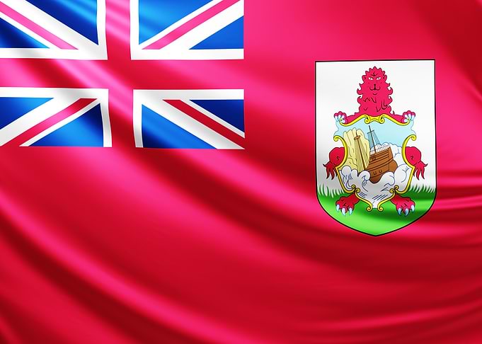 Bermuda Flag, realistic flag of Bermuda island