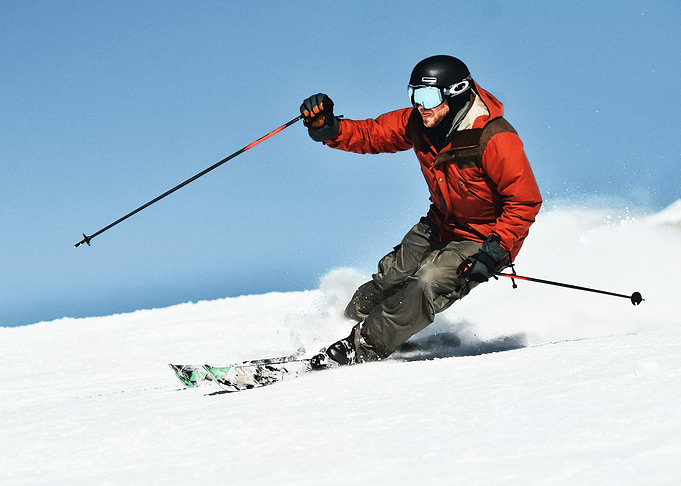 Skier in Red Jacket