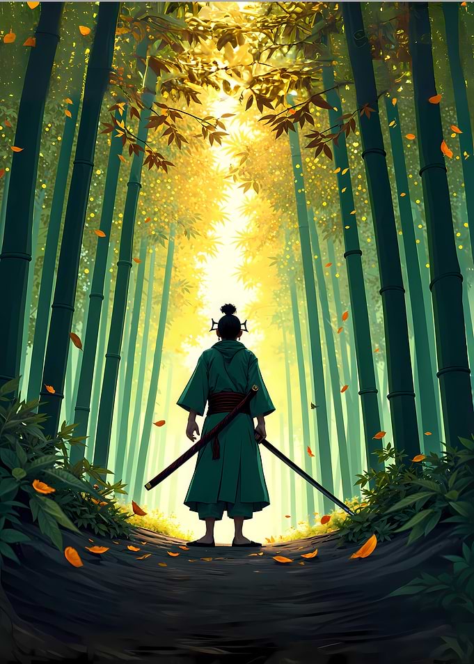 Samurai in Bamboo Forest