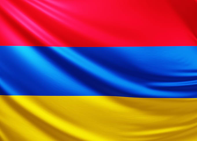 Armenian Flag, realistic flag of Armenia