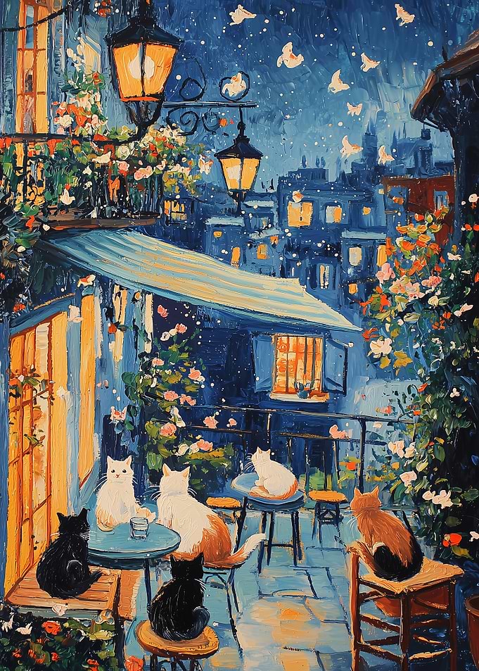 Cats on a Parisian Balcony