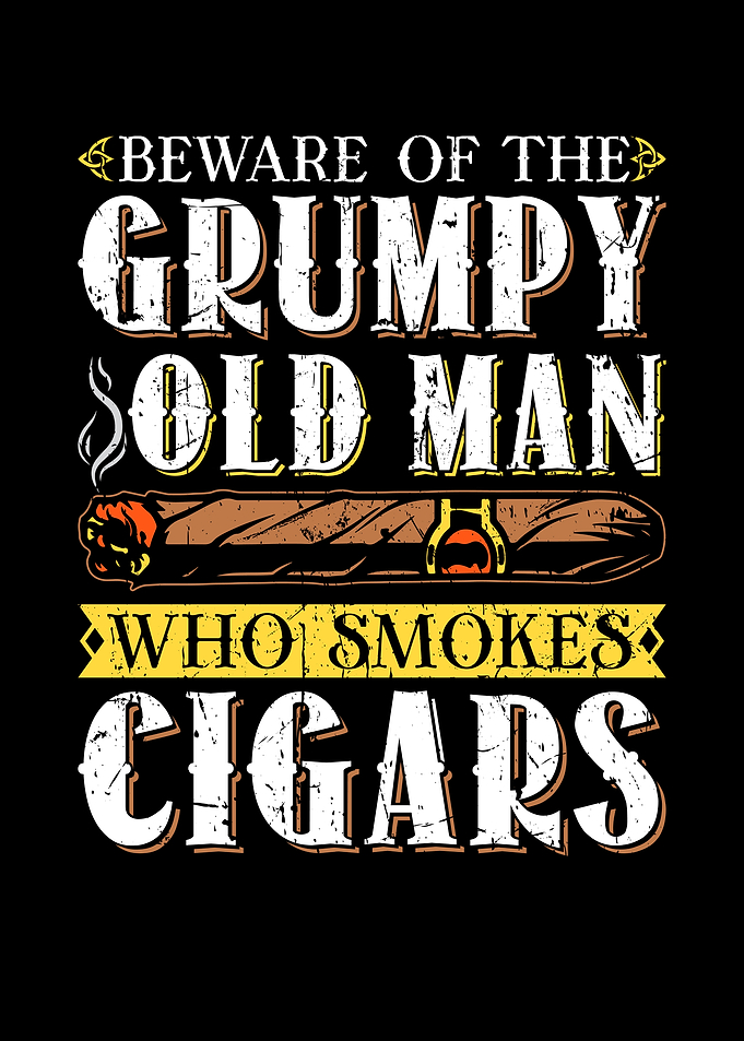 Grumpy Old Man Cigar Smoker