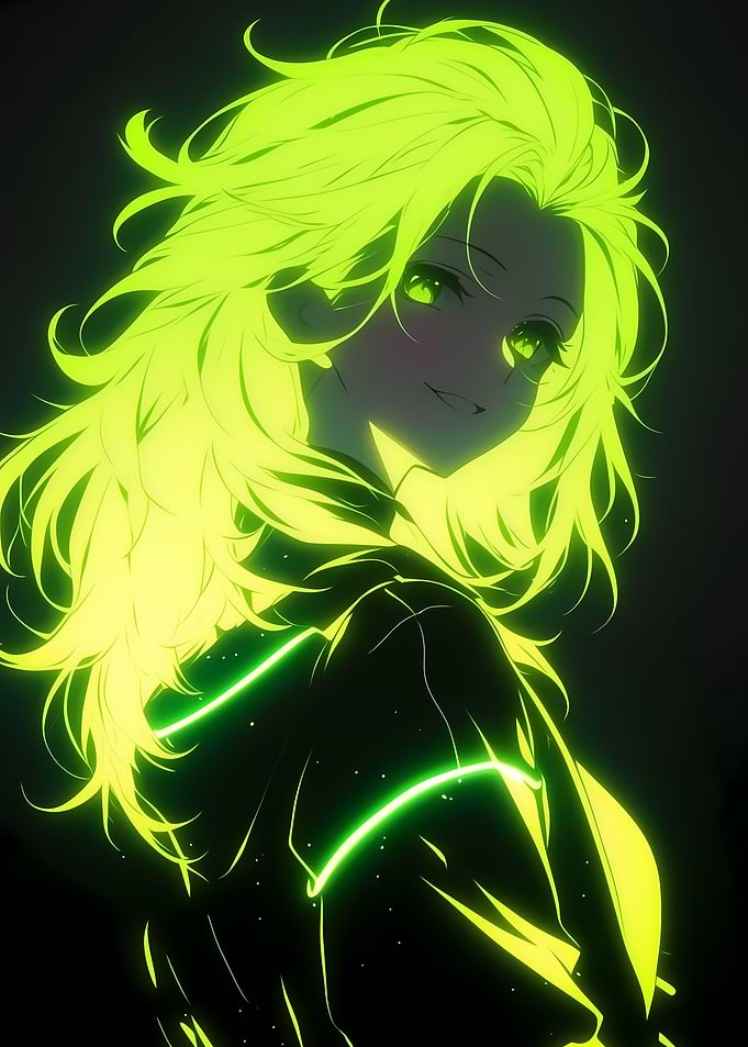 Neon Anime Girl