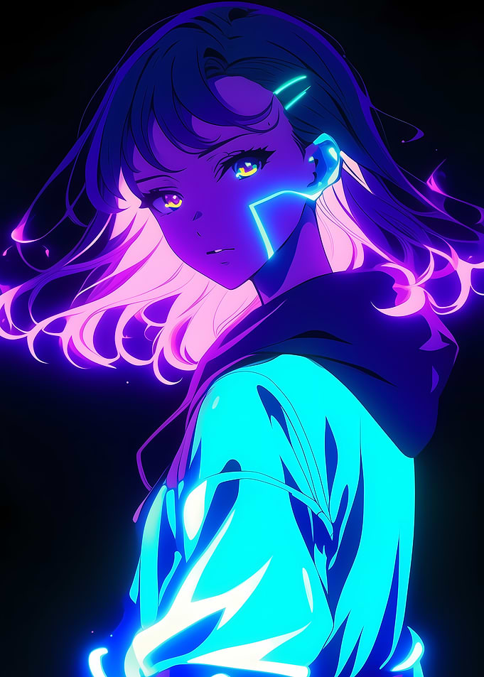 Neon Anime Girl