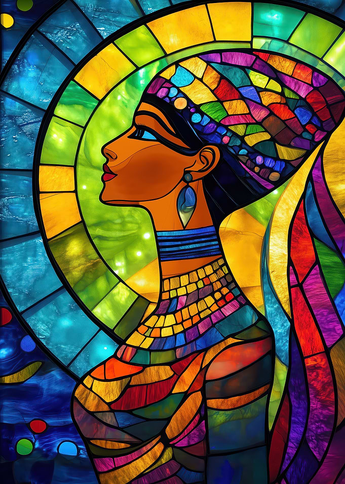 Stained Glass Egyptian Queen