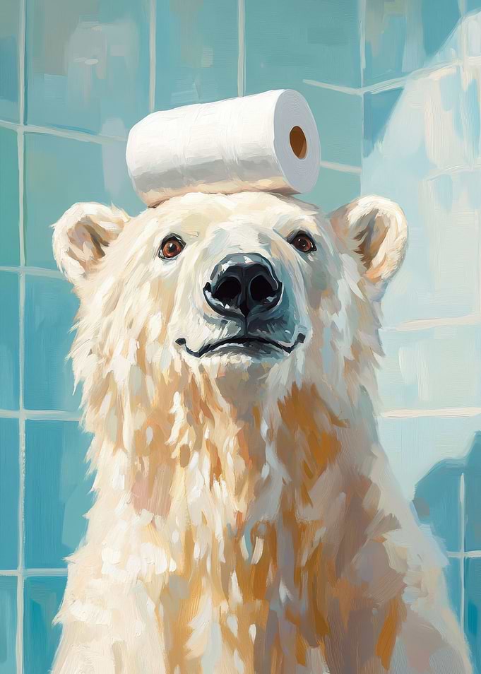Polar Bear with Toilet Paper