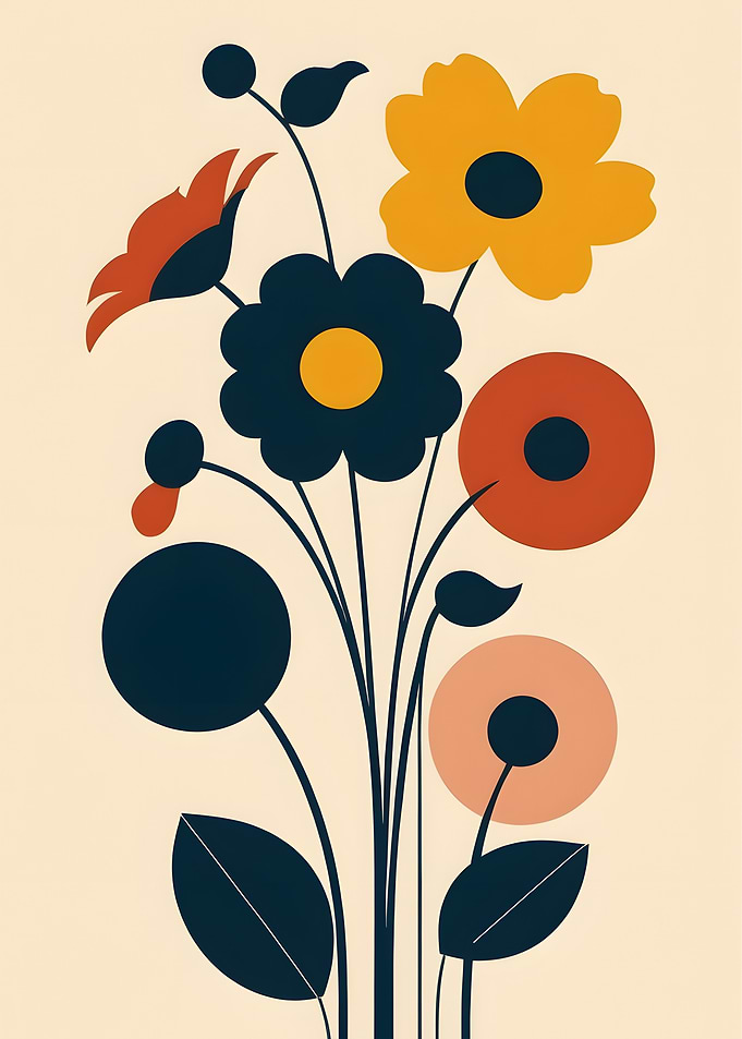 Mid-Century Floral Art