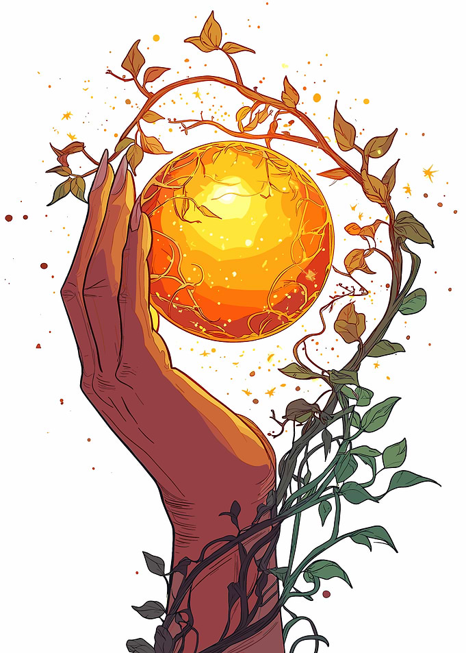 Hand Holding Glowing Orb
