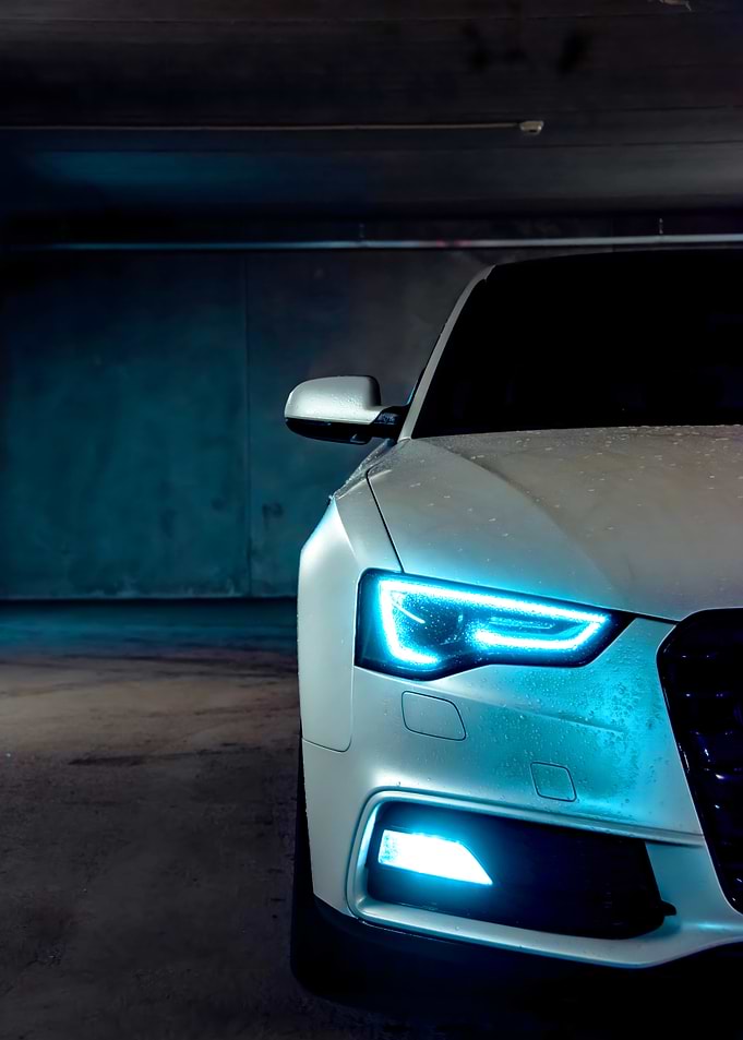 Audi White Car Headlights