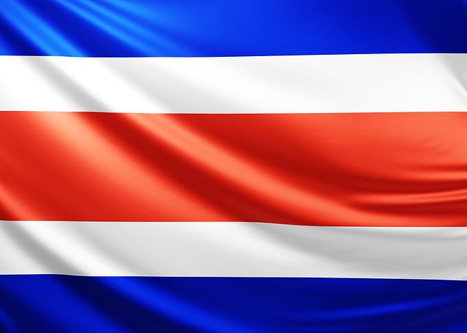Costa Rican Flag, realistic flag of Costa Rica