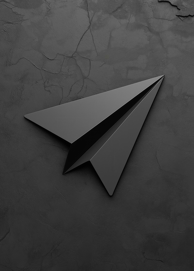 Matte Black Paper Airplane