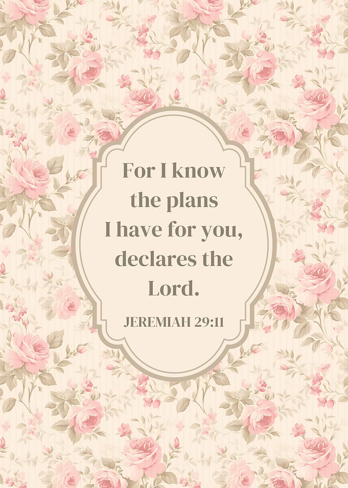 Jeremiah 29:11 Bible Verse Christian Wall Art