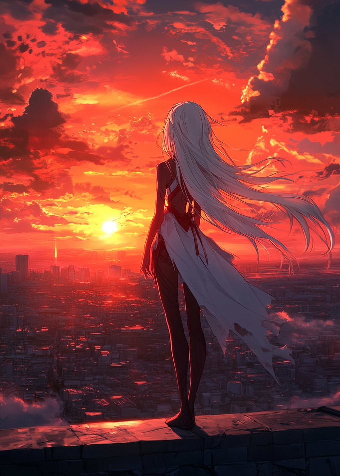 Dusk Guardian: Ethereal Anime Art