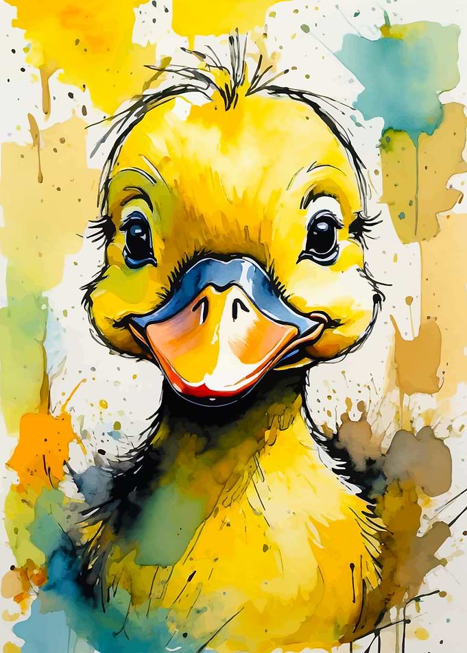 Cute Duckling Watercolor