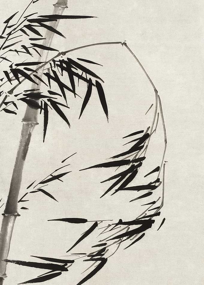 Black Ink Bamboo Painting
