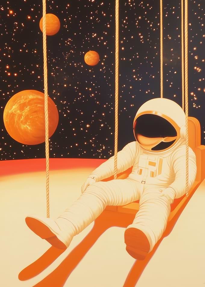 Astronaut on a Swing