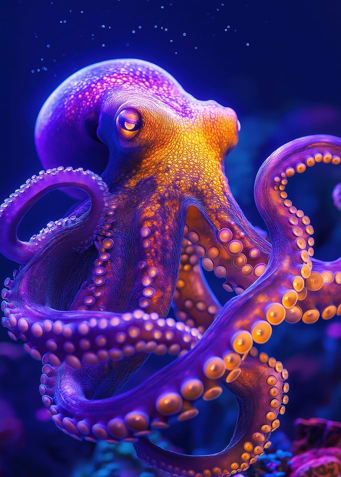 Purple and Orange Octopus