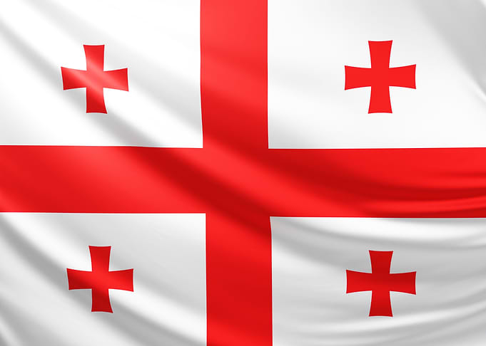 Georgian Flag, realistic flag of Georgia