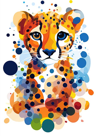 Colorful Cheetah Drawing