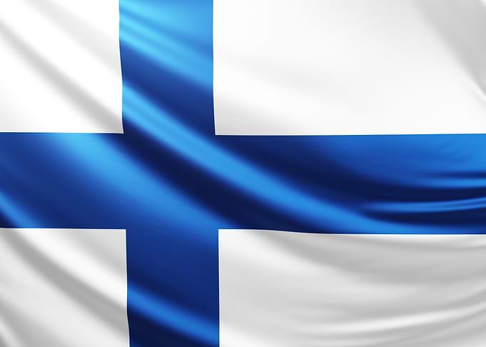 Finnish Flag, realistic flag of Finland