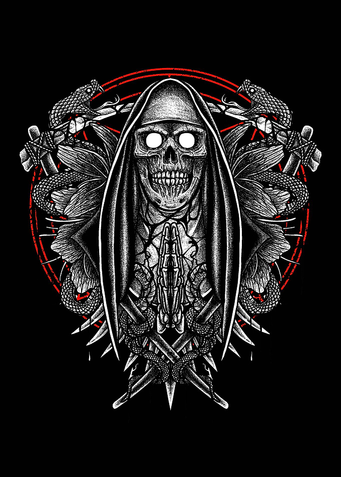 Death Nun Skull Art