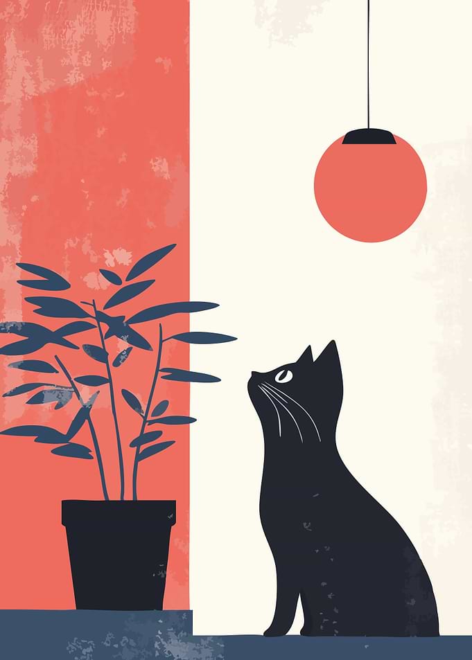 Black Cat Minimalist Art