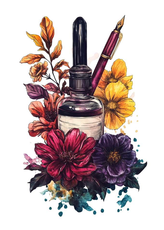 Inkwell and Flowers | Writer’s Essential Decor