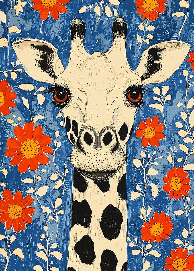 Giraffe in Bloom