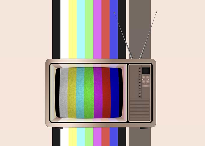 Vintage TV with Test Pattern