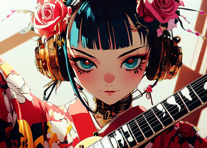 Anime Girl with Guitar