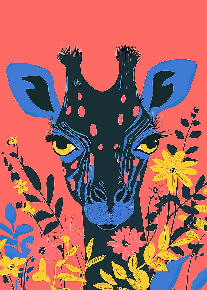 Giraffe in Flowers