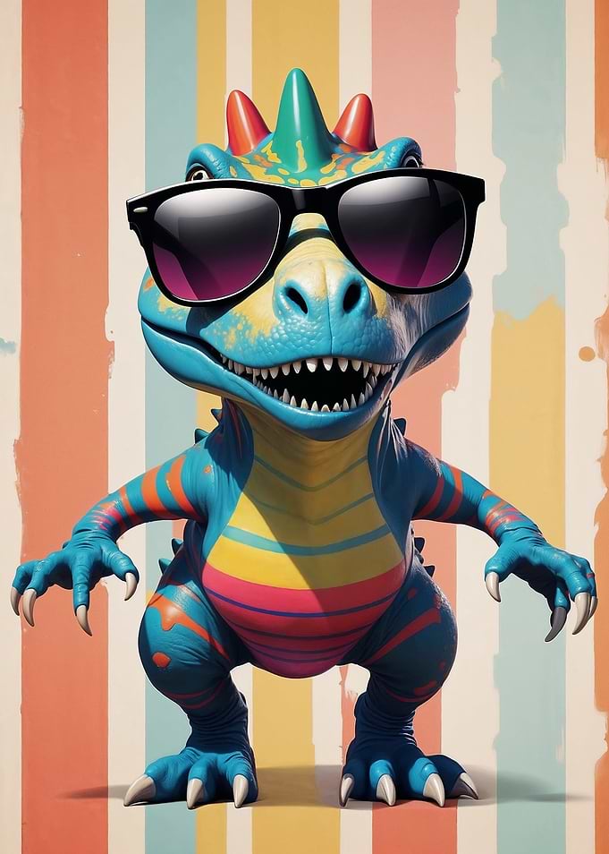 Cool Dinosaur with Sunglasses