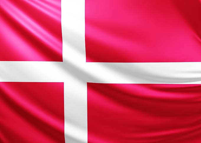Danish Flag, realistic flag of Denmark