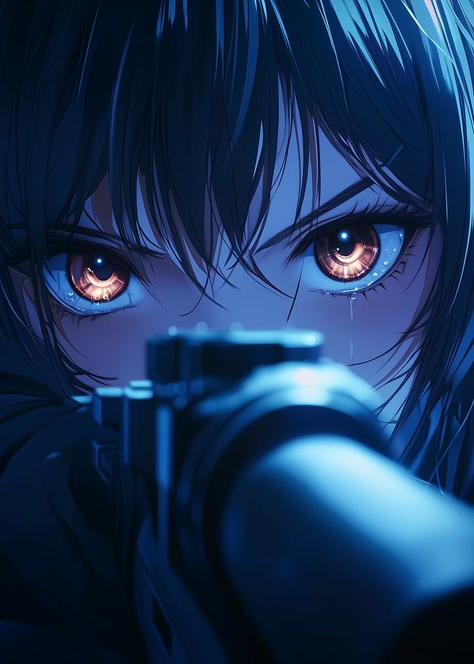 Eyes of Resolve: Intense Anime Art