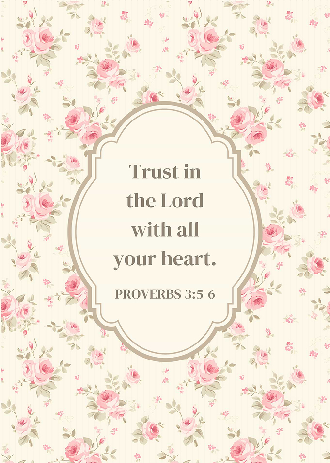 Bible Verse Floral Print