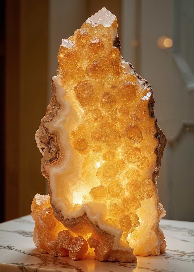 Illuminated Crystal Geode Lamp