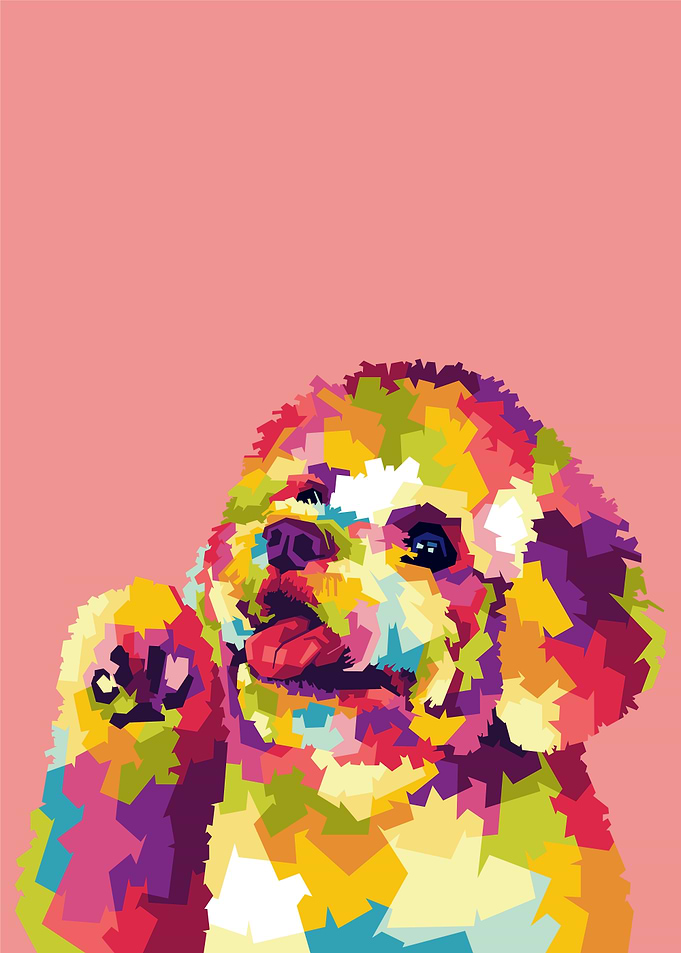 Colorful Puppy Portrait