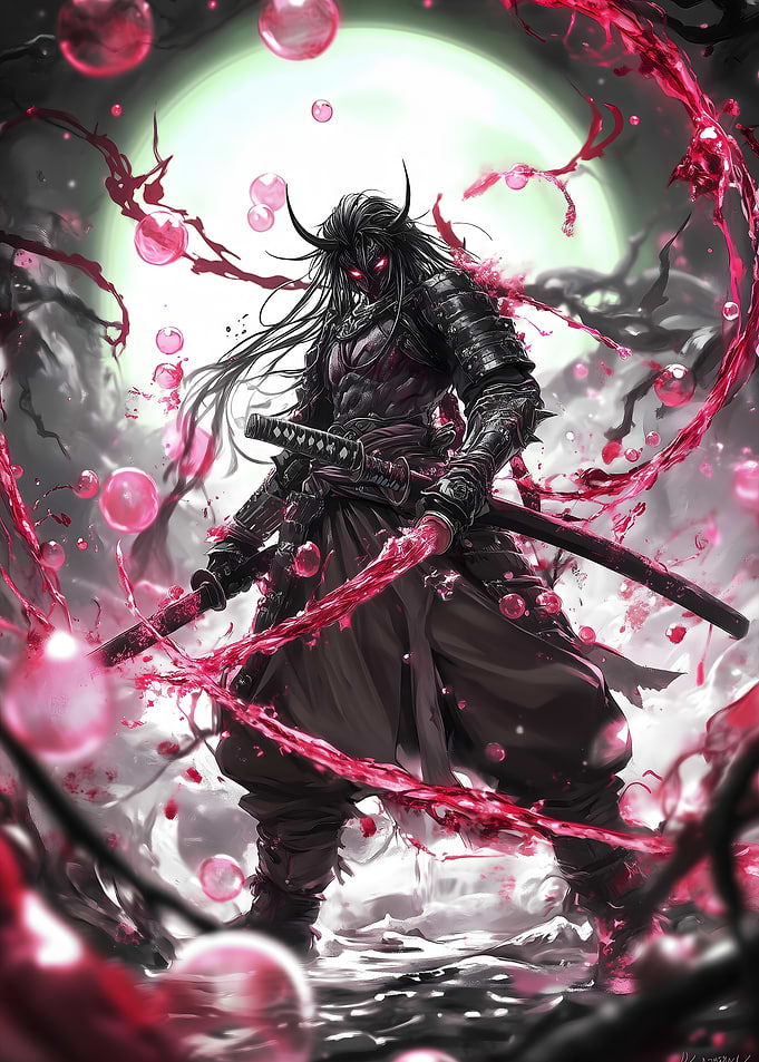 Red Energy Japanese Samurai