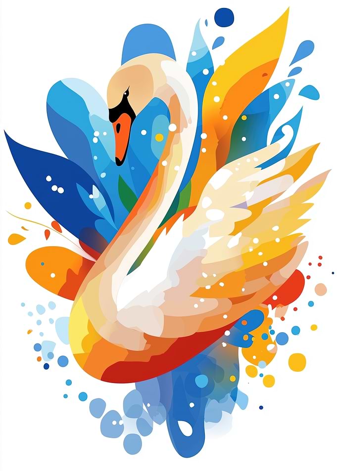 Abstract Swan Illustration