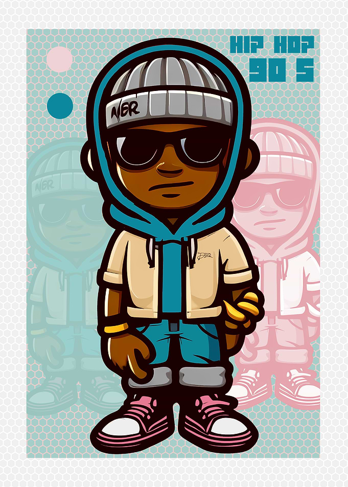 Retro Hip Hop 90s Poster