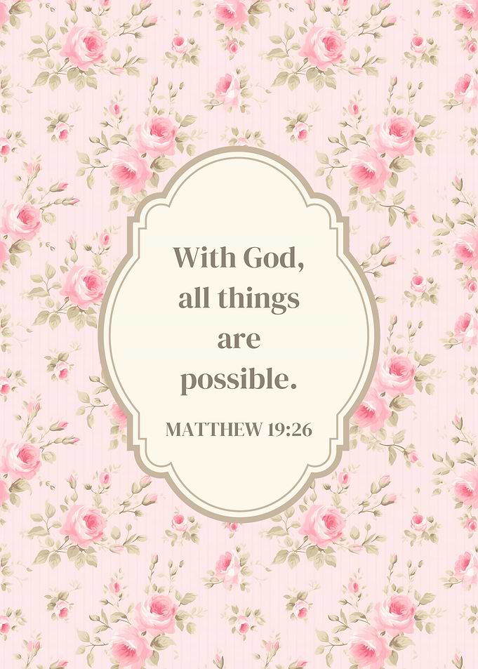 Bible Verse Floral Print