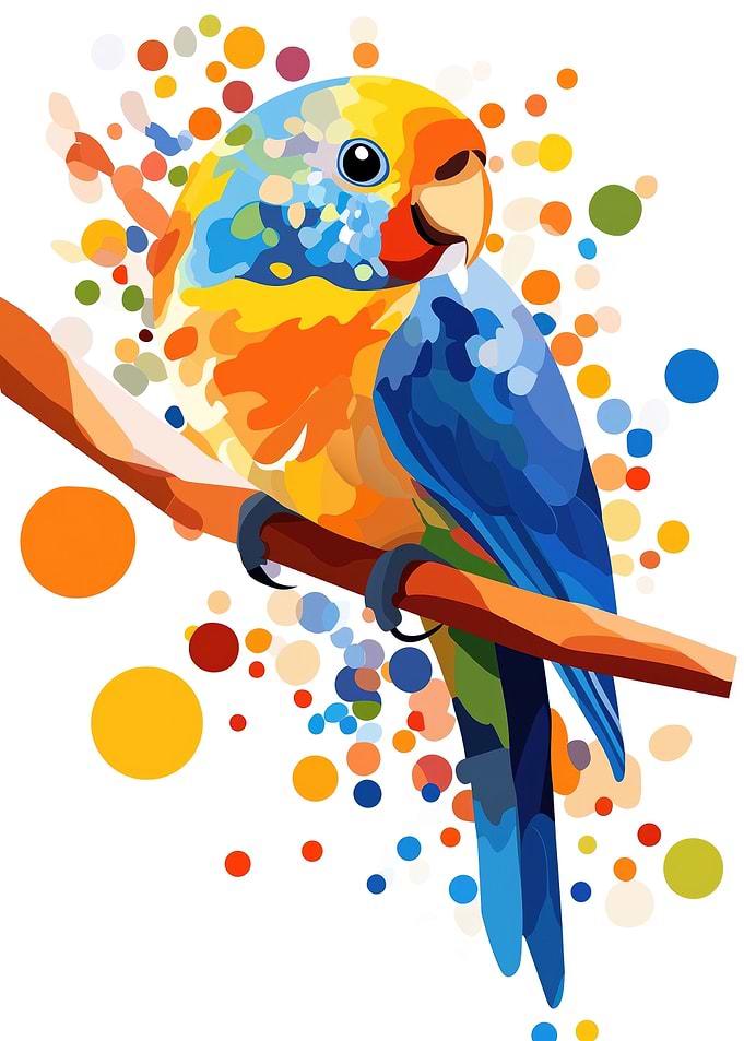 Colorful Parrot on Branch