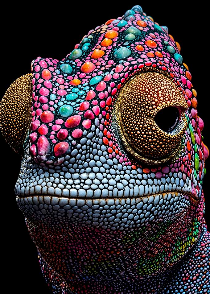 Colorful Chameleon Portrait