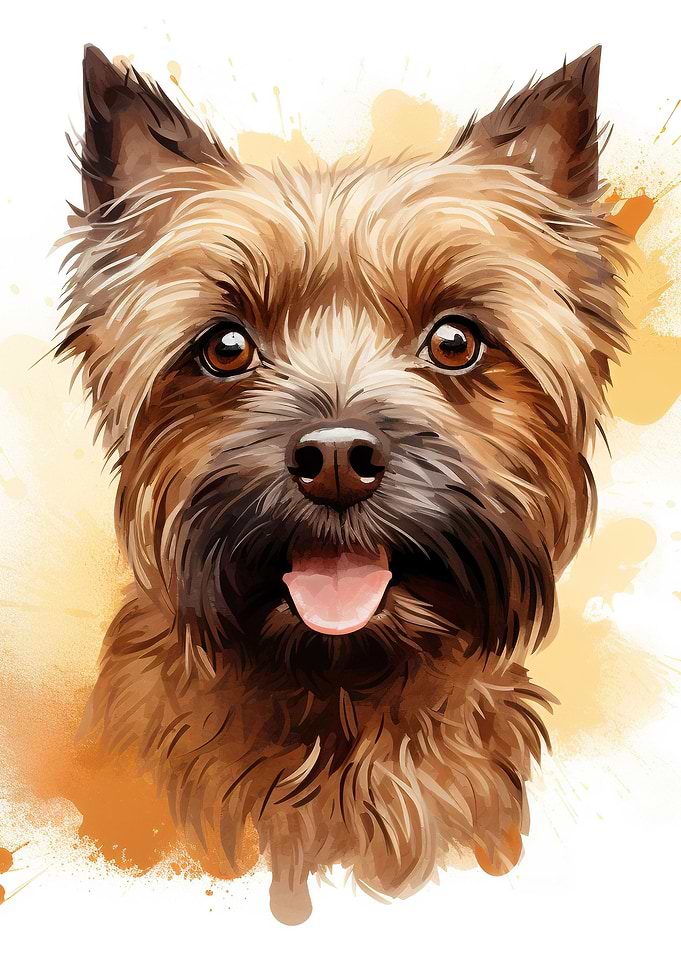 Cairn Terrier Watercolor Portrait