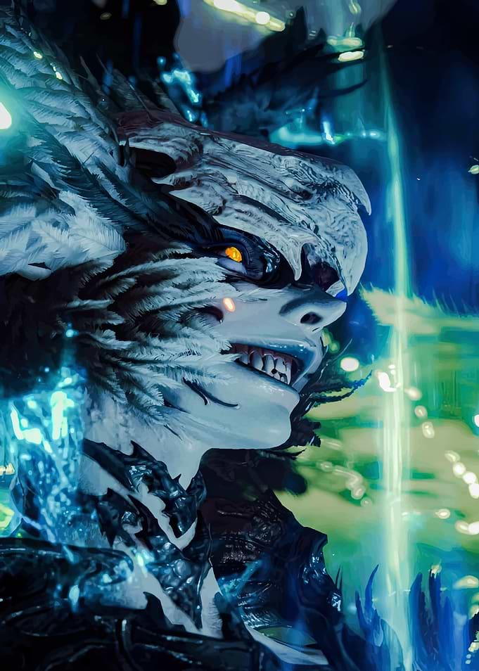 Demonic Figure with Glowing Eyes