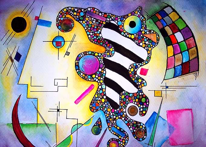 Wassily Kandinsky Abstract Watercolor Painting